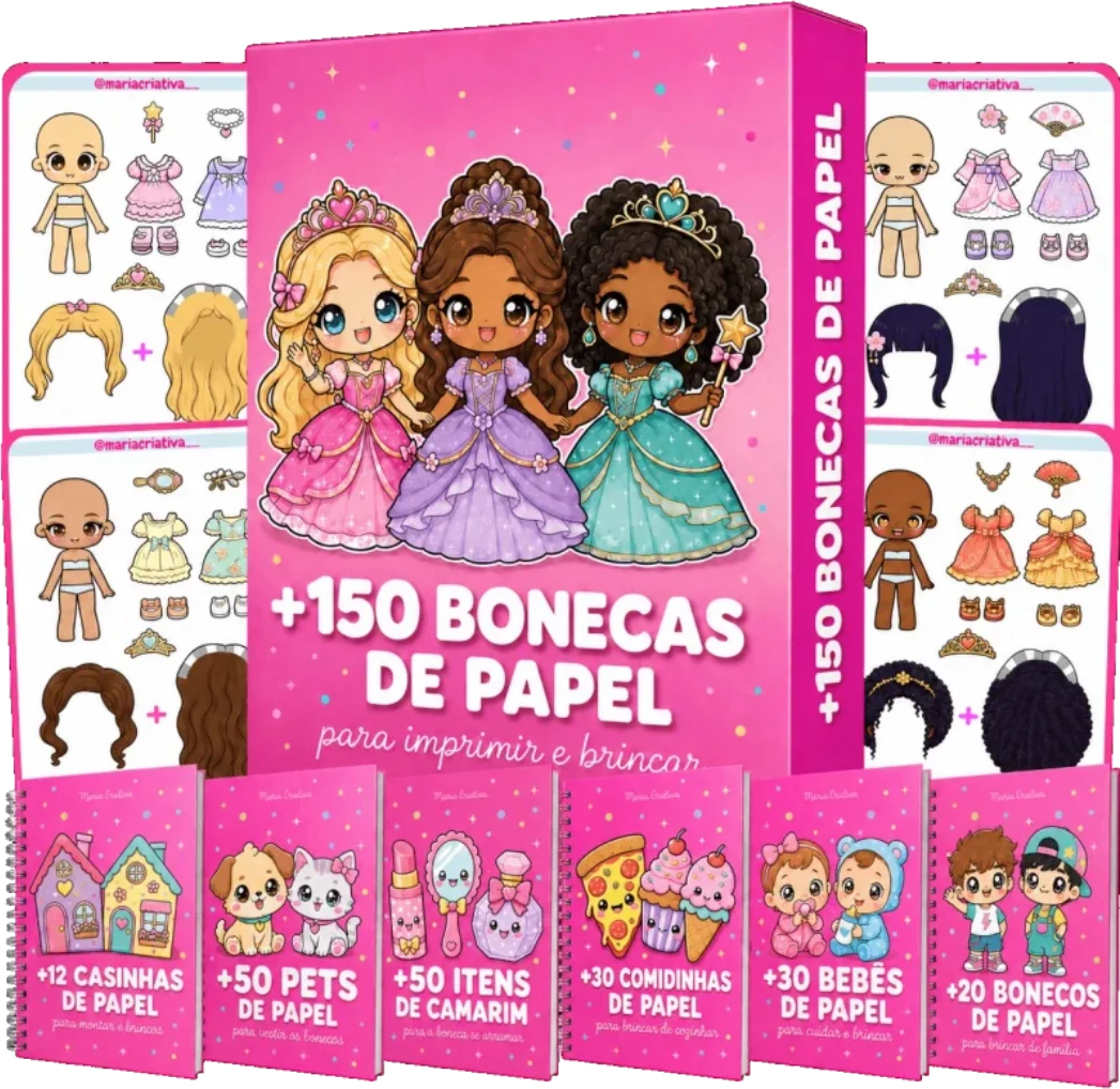 Coleção completa +150 Bonecas de Papel com bônus