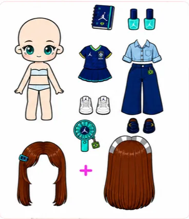 Boneca com uniforme esportivo