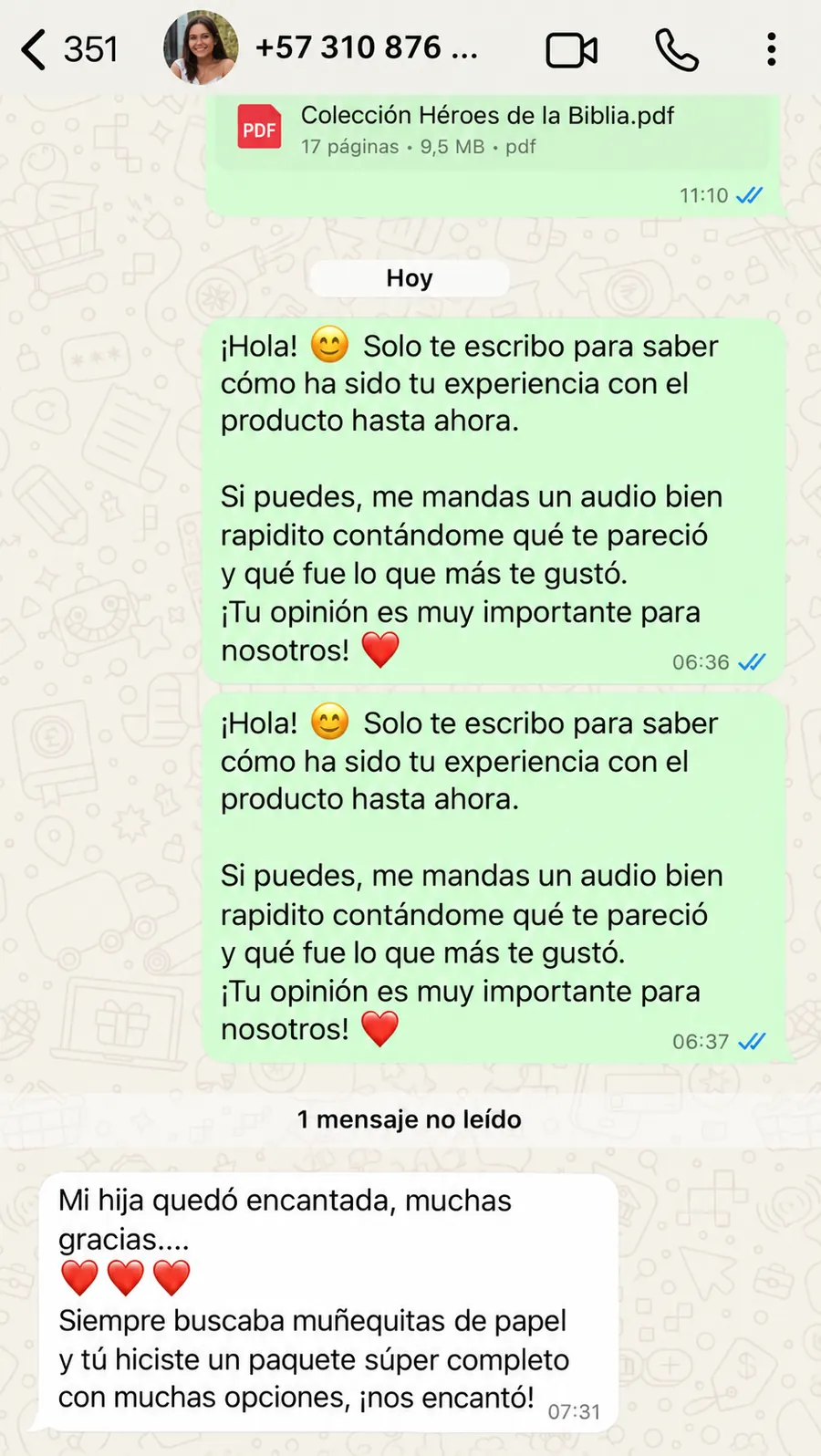 Conversación de una mamá satisfecha 2