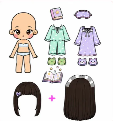 Boneca com pijama verde