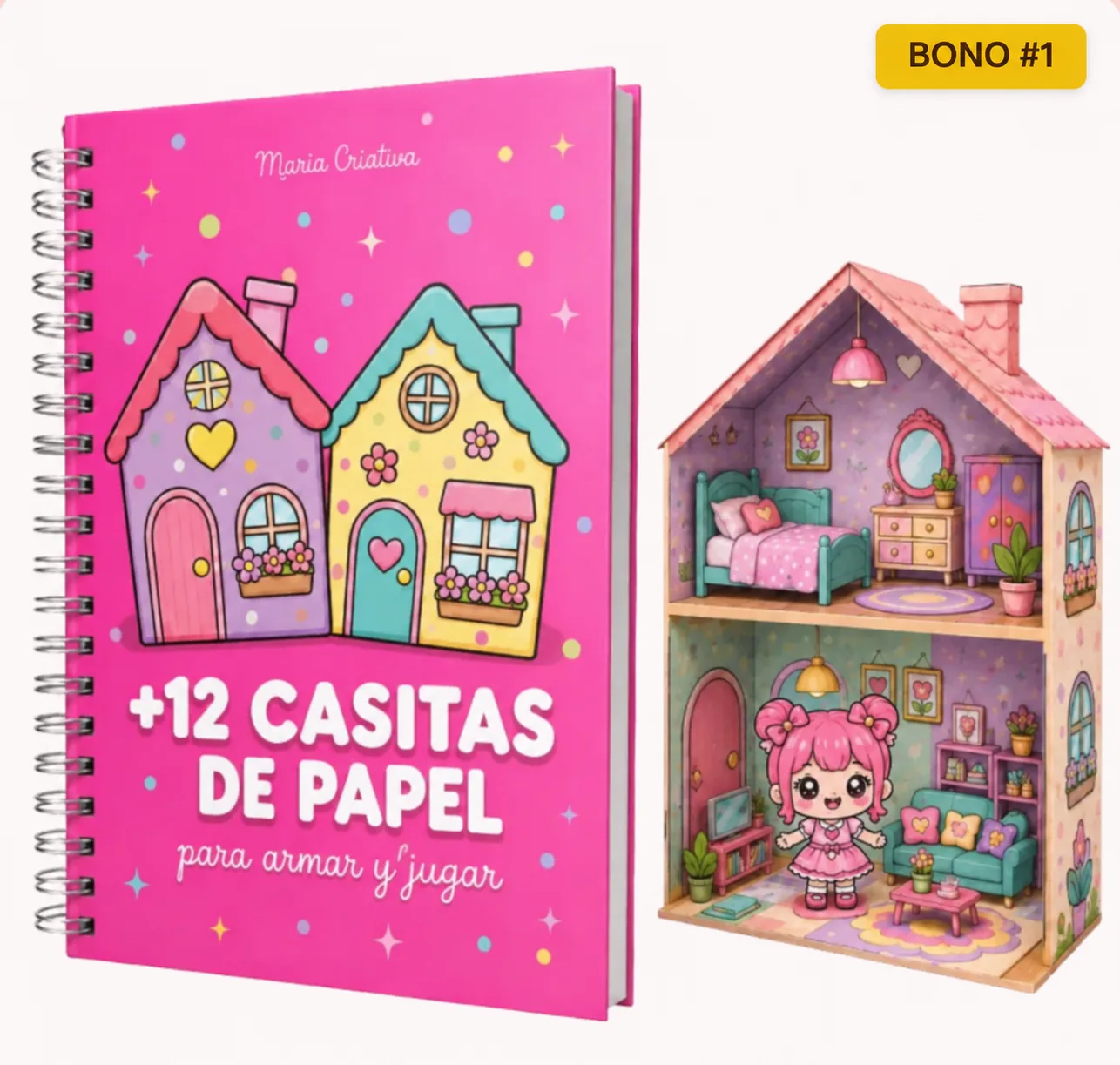 Kit 12 Casinhas de Papel para Montar